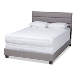 Baxton Studio Ansa Modern and Contemporary Grey Fabric Upholstered Queen Size Bed